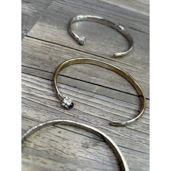 Avon Inspirational Cuff/Bangle Bracelet Silver tone Lot Of 3‎ - Picture 9 of 11